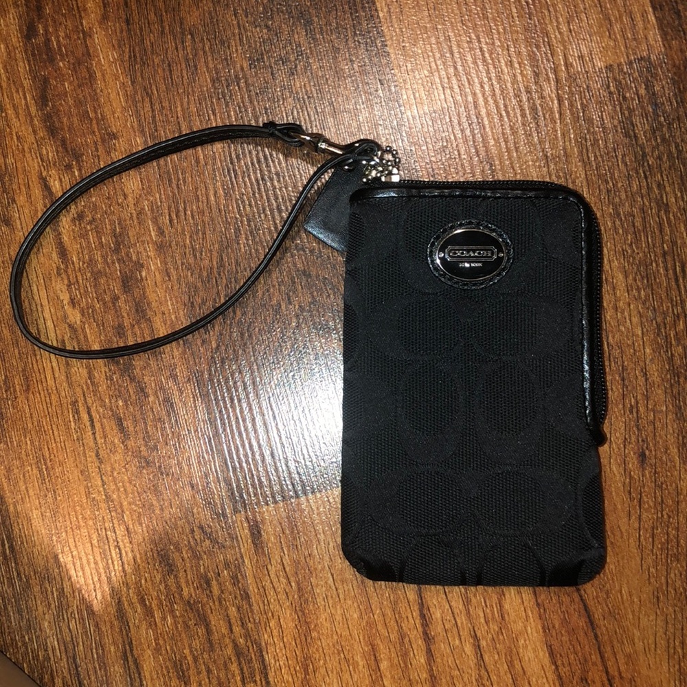 Coach black wristlet